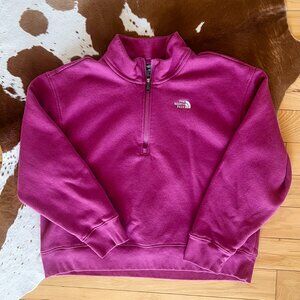 The North Face Women’s Quarter Zip Pullover Sweatshirt Pink Size Large